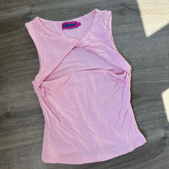Edikted Light Pink Crisscross Tank Top - Picture 1 of 3